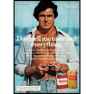 1978 Winston Filter Cigarettes Vintage Print Ad Man Linen Shirt 70s Fashion Art